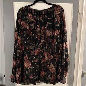 Torrid Floral Ruffle Blouse